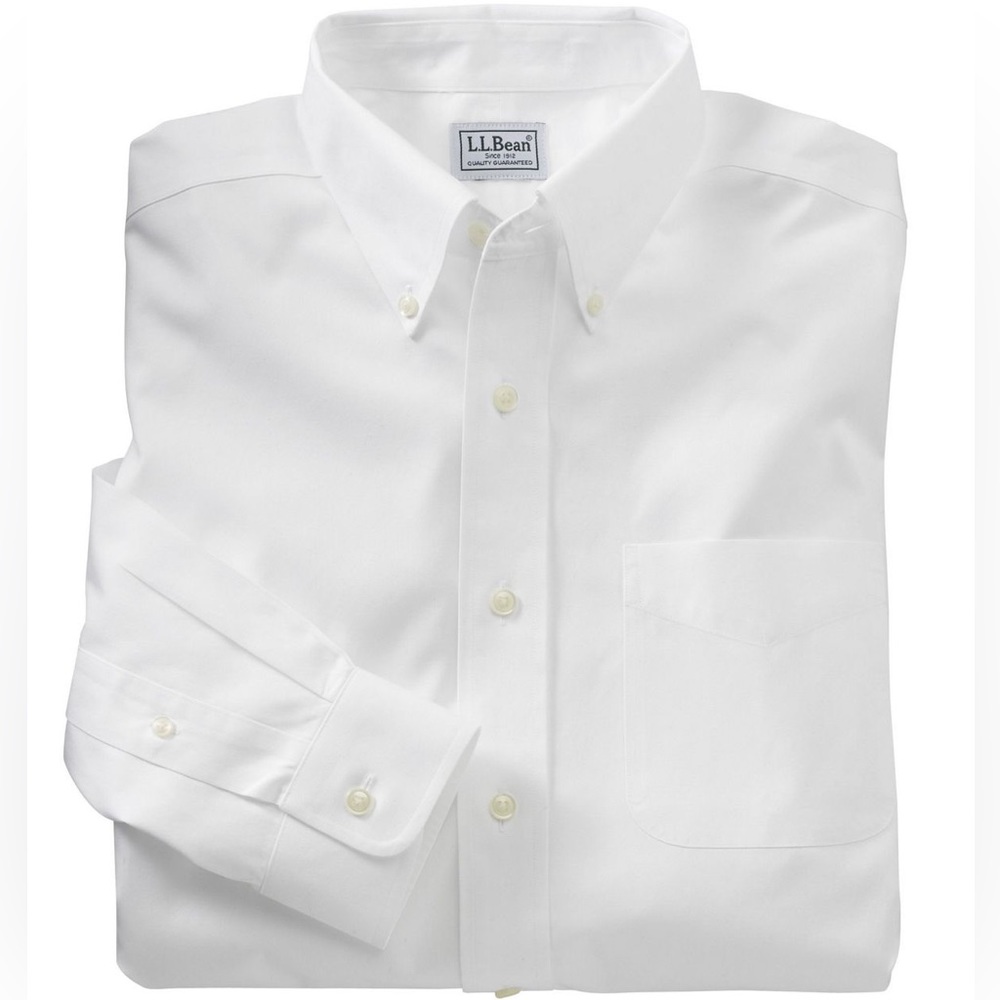 L.L. Bean Men's Wrinkle-Free Classic Oxford Cloth Shirt, Slightly Fitted